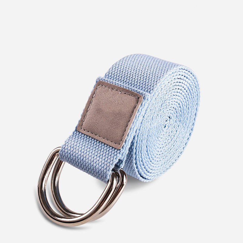 Organic cotton yoga strap green adjustable length