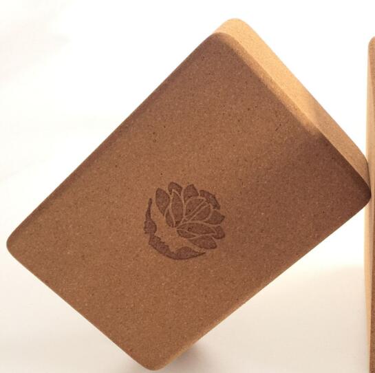 Cork yoga block textured surface grip detail