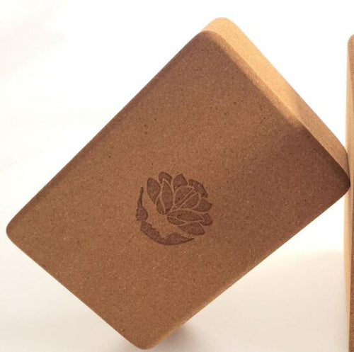Cork yoga block textured surface grip detail