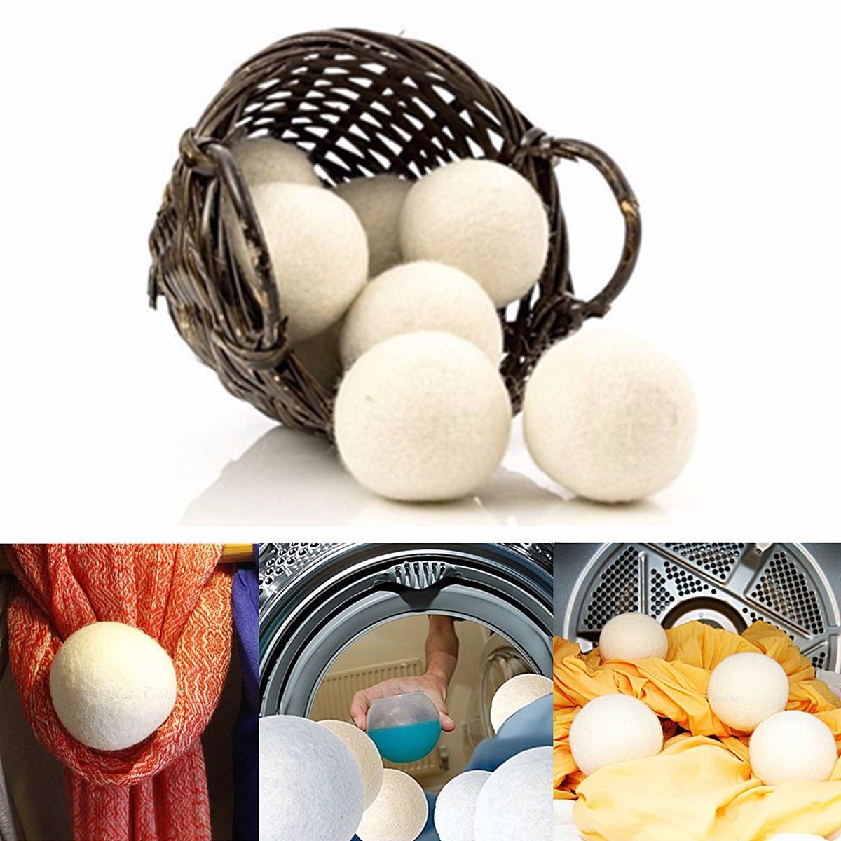 Organic New Zealand wool dryer balls set of six