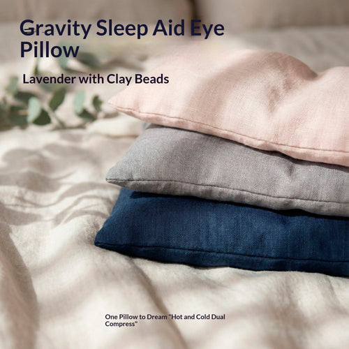 LUNA eye pillow dark blue colour linen fabric close-up