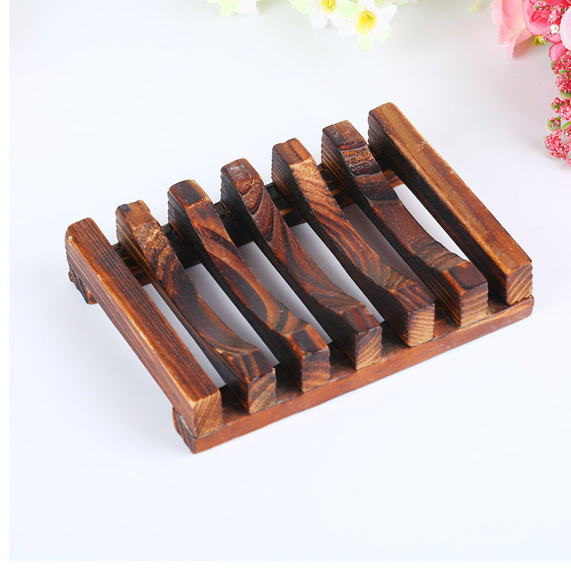 Eco bamboo soap dish on bathroom countertop